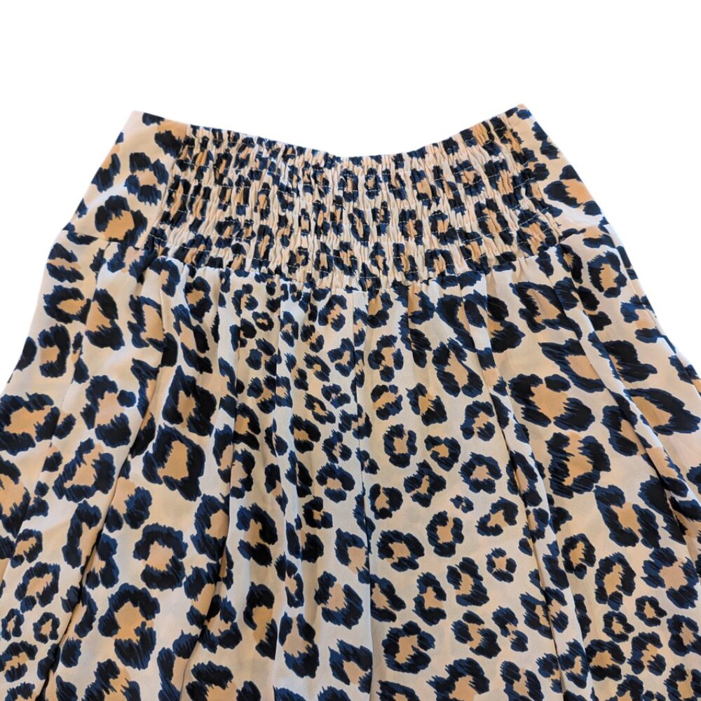 VICTORIA'S SECRET 2-Piece Harem Pants Crop Top Set S Animal Print Tan Navy - Picture 10 of 14